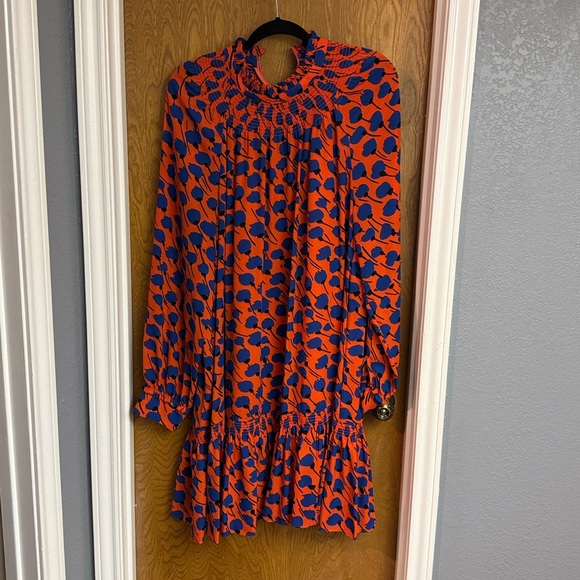 kate-spade-dresses-kate-spade-orange-and-blue-patterned-dress